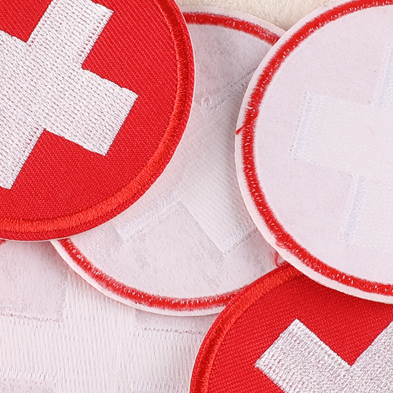 Miếng Dán Ủi Thêu Họa Tiết Hoạt Hình Tròn / Chữ Thập DIY