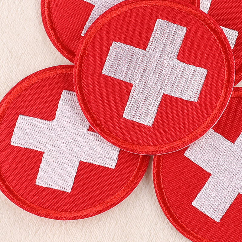 Miếng Dán Ủi Thêu Họa Tiết Hoạt Hình Tròn / Chữ Thập DIY