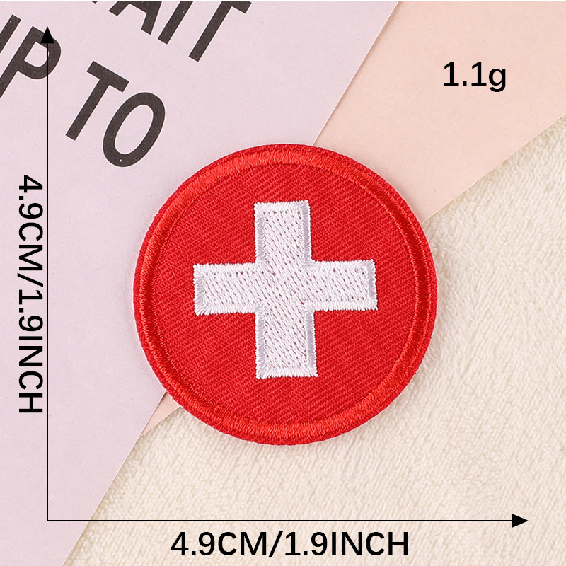 Miếng Dán Ủi Thêu Họa Tiết Hoạt Hình Tròn / Chữ Thập DIY