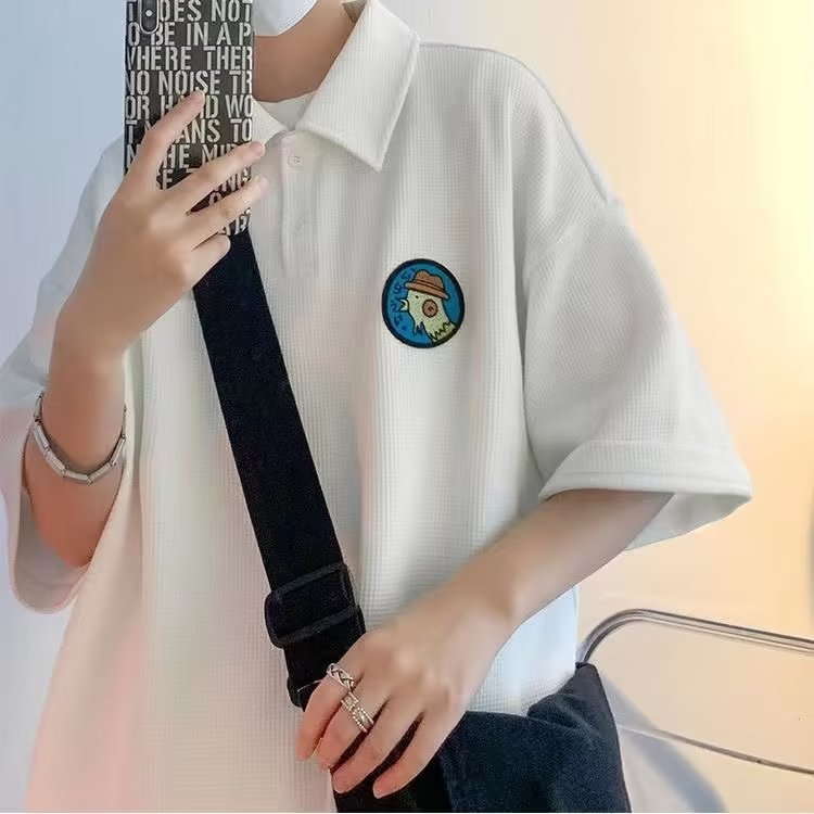 Áo Thun polo Tay Ngắn Họa Tiết Sọc Caro Phong Cách Hàn Quốc Thời Trang Cho Nam Và Nữ fashion áo thun nam tay lỡ áo thun nam có cổ