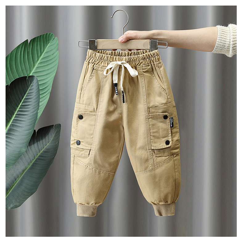 Quần Dài Vải cotton Nguyên Chất Thoáng Khí Thoải Mái Cho Bé Trai Từ 3-10 Tuổi