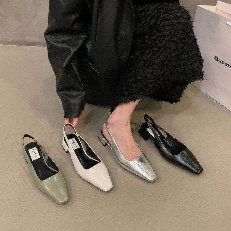 Giày Sandal Cao Gót Mũi Vuông Thời Trang Dành Cho Nữ