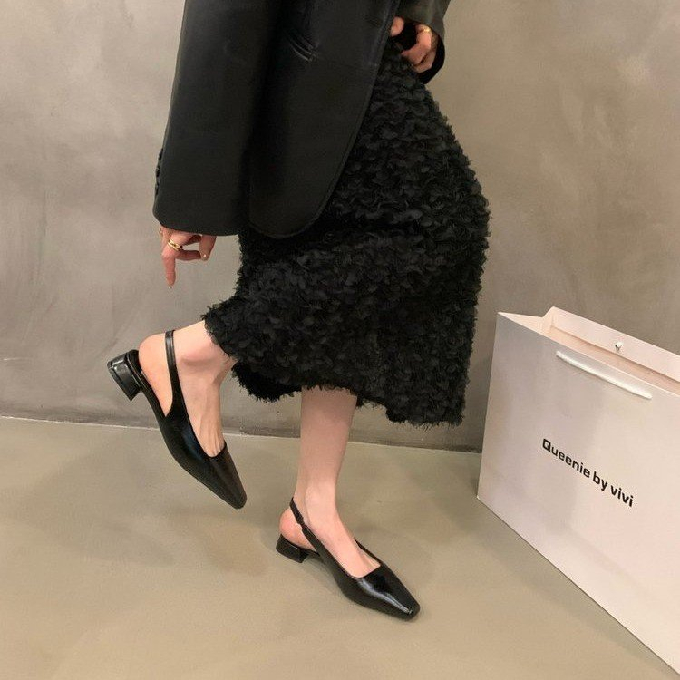 Giày Sandal Cao Gót Mũi Vuông Thời Trang Dành Cho Nữ