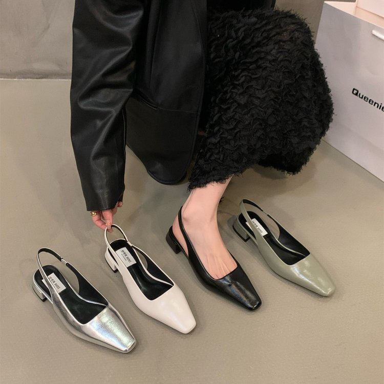 Giày Sandal Cao Gót Mũi Vuông Thời Trang Dành Cho Nữ