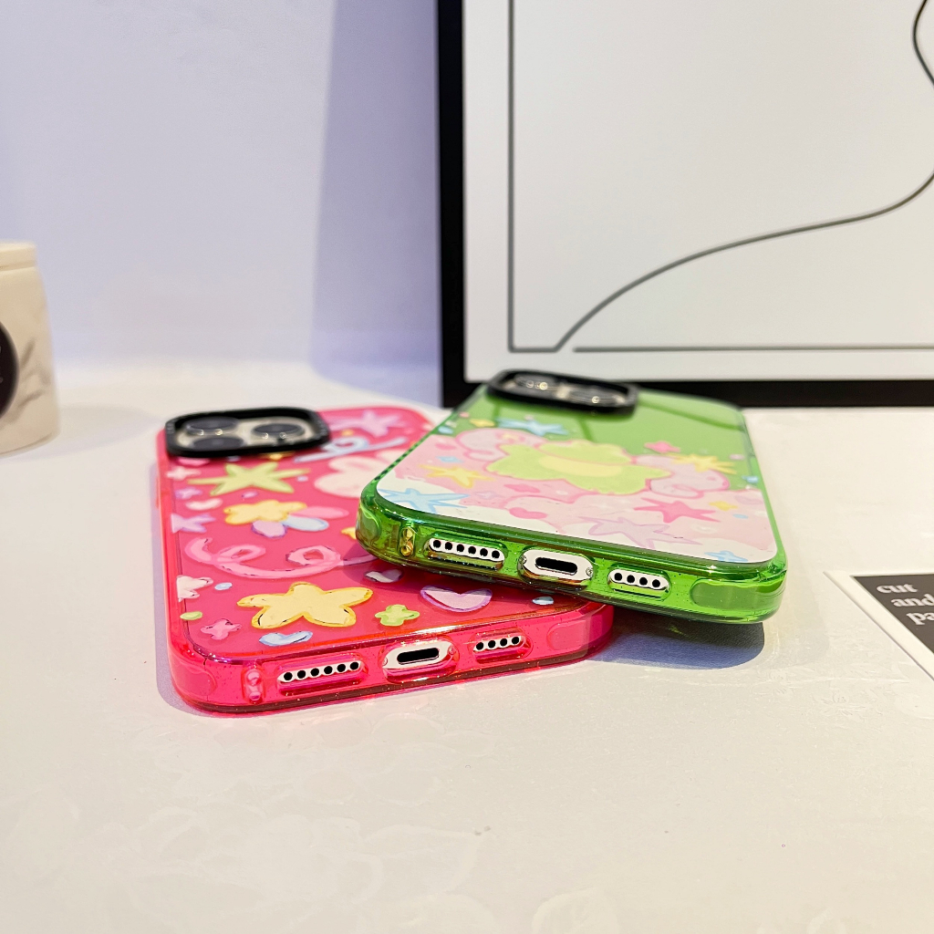 Ốp Điện Thoại Họa Tiết Thỏ / Ếch / Kim Tuyến Cho iPhone14ProMax iP13Pro 13 11 12Promax 13Promax 11 12 13 14