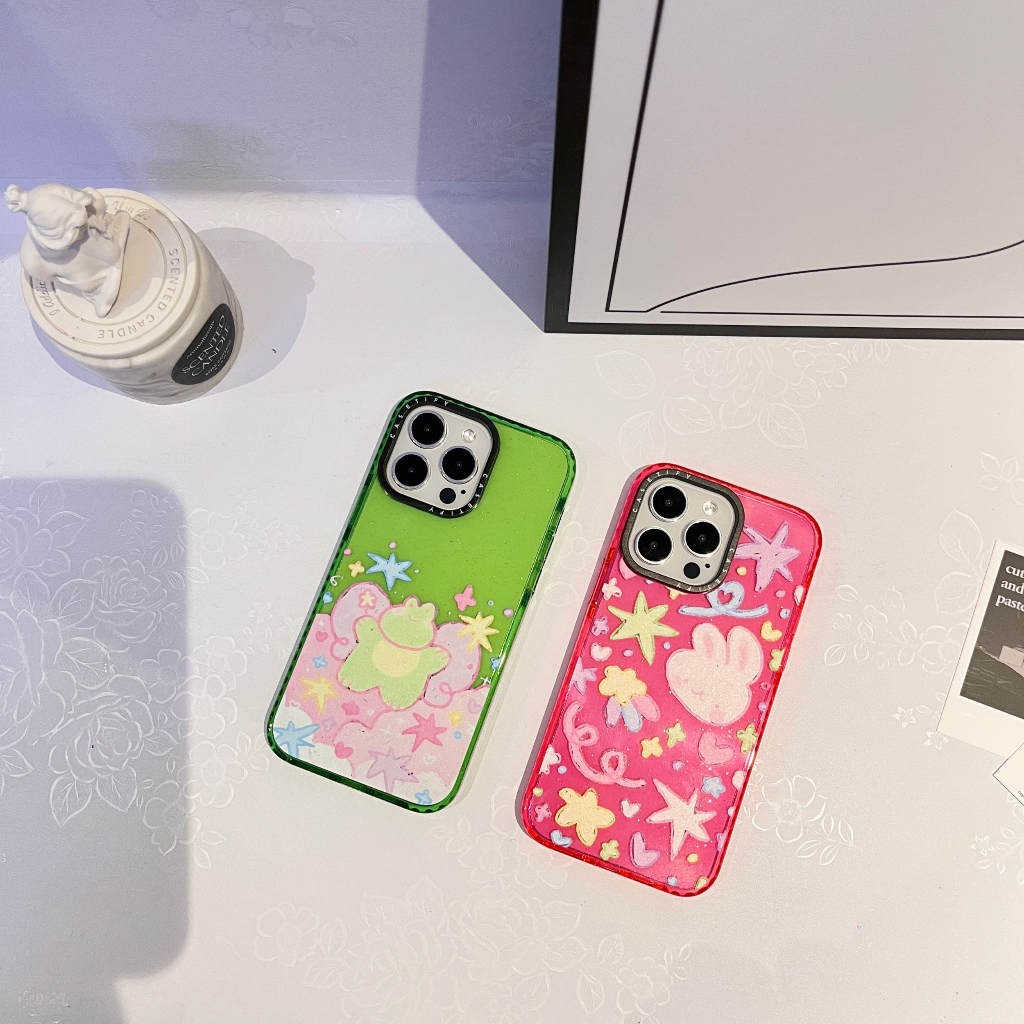 Ốp Điện Thoại Họa Tiết Thỏ / Ếch / Kim Tuyến Cho iPhone14ProMax iP13Pro 13 11 12Promax 13Promax 11 12 13 14