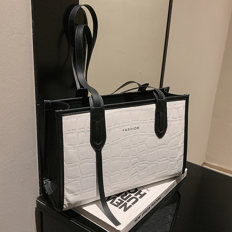 Túi xách IELGY cỡ lớn màu sắc tương phản thời trang mùa hè thanh lịch dành cho nữ