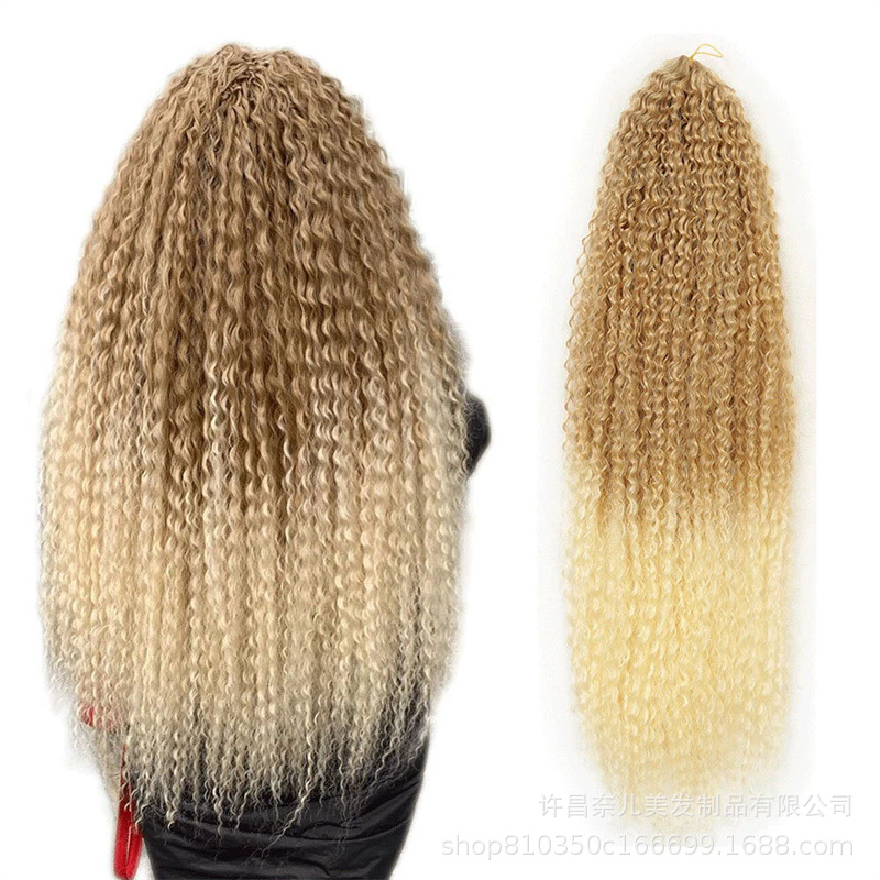 Tóc Giả Nhuộm Ombre Dài 28 inch Sợi Tổng Hợp Xoăn Mềm Mại Cho Nữ