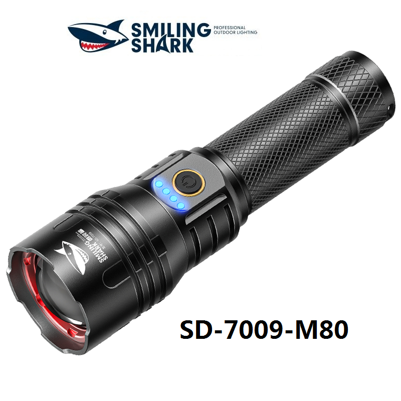 Đèn pin LED Smiling Shark M80 10000LM sạc USB siêu sáng dùng cho các hoạt động ngoài trời / đi bộ đường dài 26650