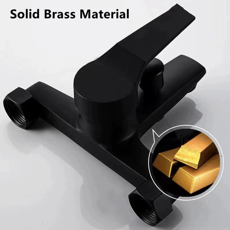 Vòi Nước Nóng Lạnh Bằng Thép Không Gỉ Màu Đen Nhám Cho Nhà Tắm