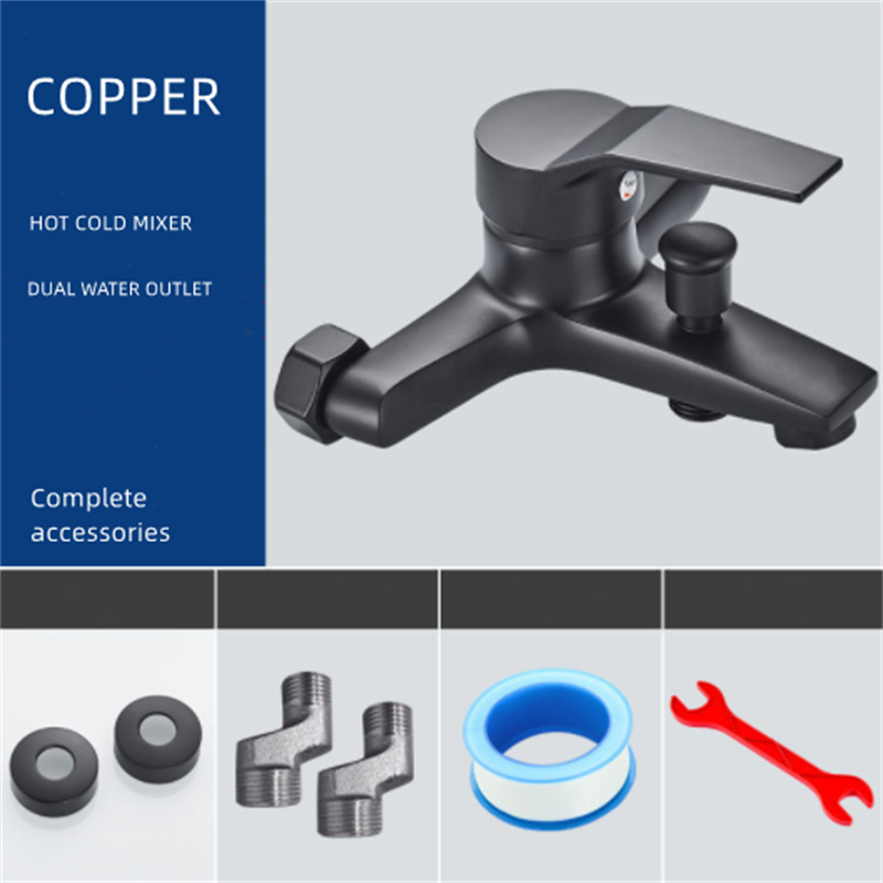 Vòi Nước Nóng Lạnh Bằng Thép Không Gỉ Màu Đen Nhám Cho Nhà Tắm