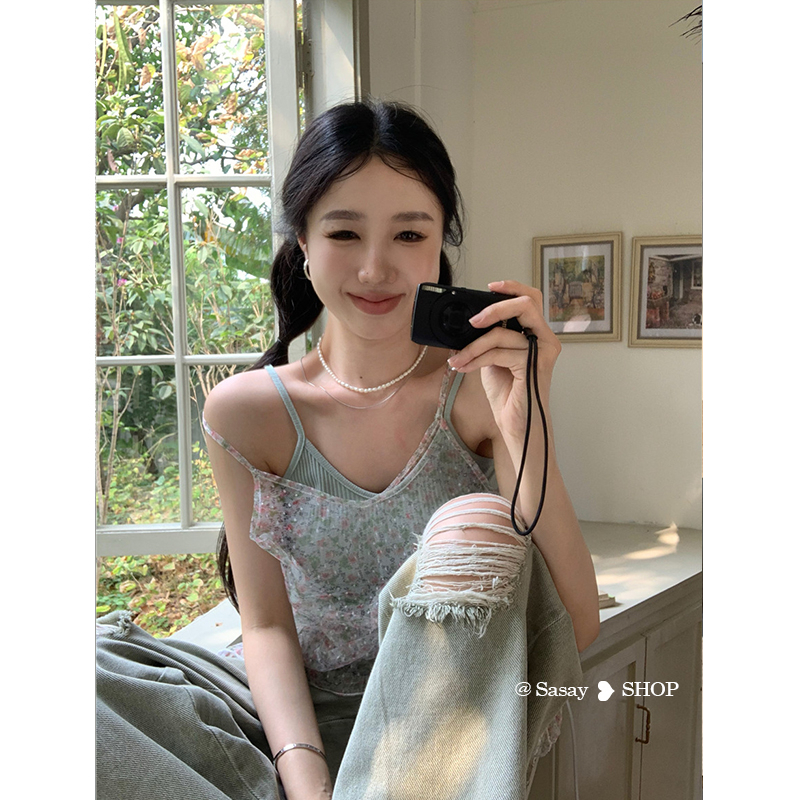 Áo Lưới Hoa Hai Lớp Thời Trang Mùa Hè Mới Dành Cho Nữ