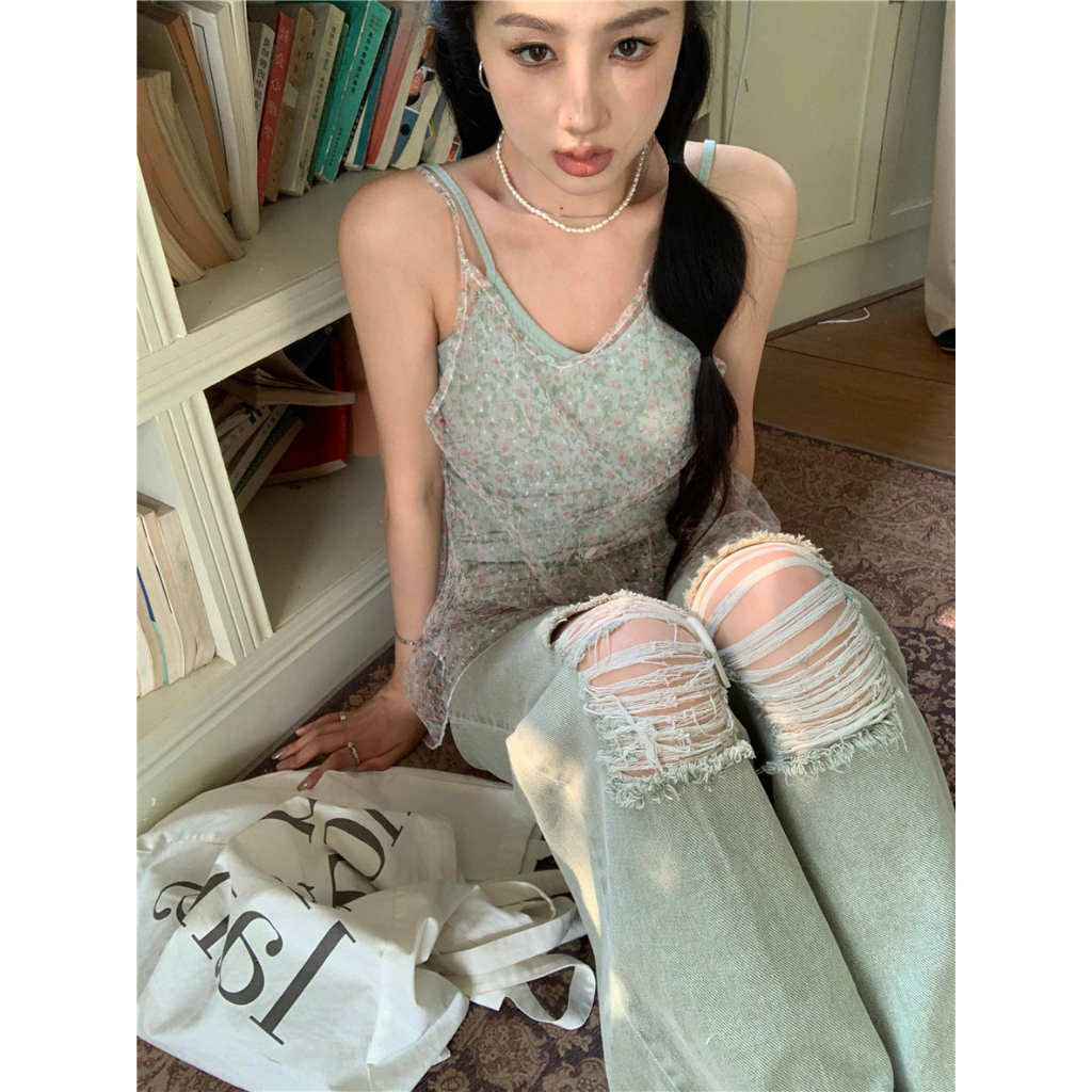 Áo Lưới Hoa Hai Lớp Thời Trang Mùa Hè Mới Dành Cho Nữ