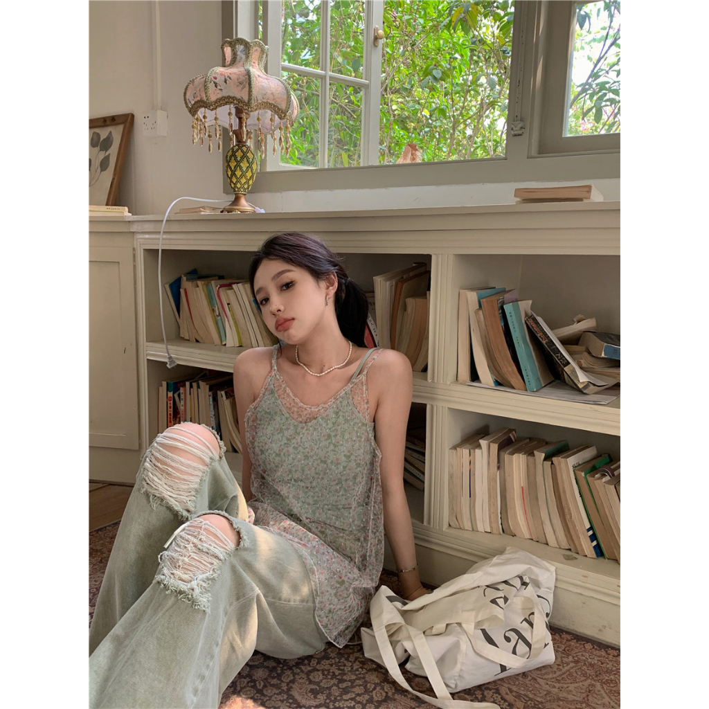 Áo Lưới Hoa Hai Lớp Thời Trang Mùa Hè Mới Dành Cho Nữ