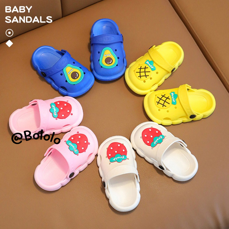 Bololo Dép Đi Trong Nhà Đế Mềm Chống Trượt Họa Tiết Trái Cây Đáng Yêu Cho Trẻ Em