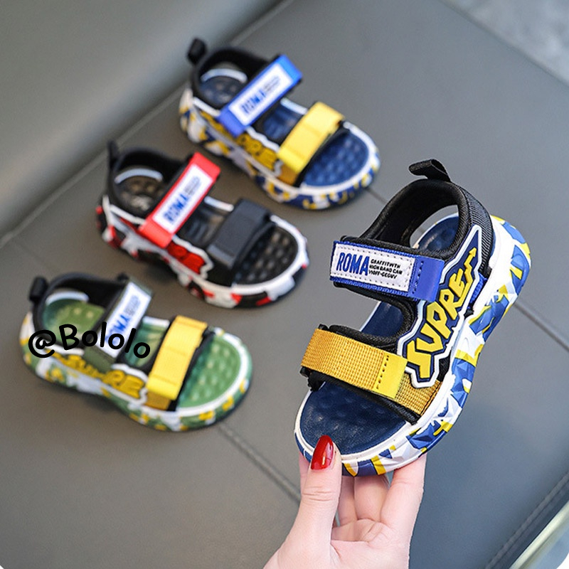 Bololo Xăng đan Đế Mềm Chống Trượt Phong Cách Hàn Quốc Cho Bé Trai