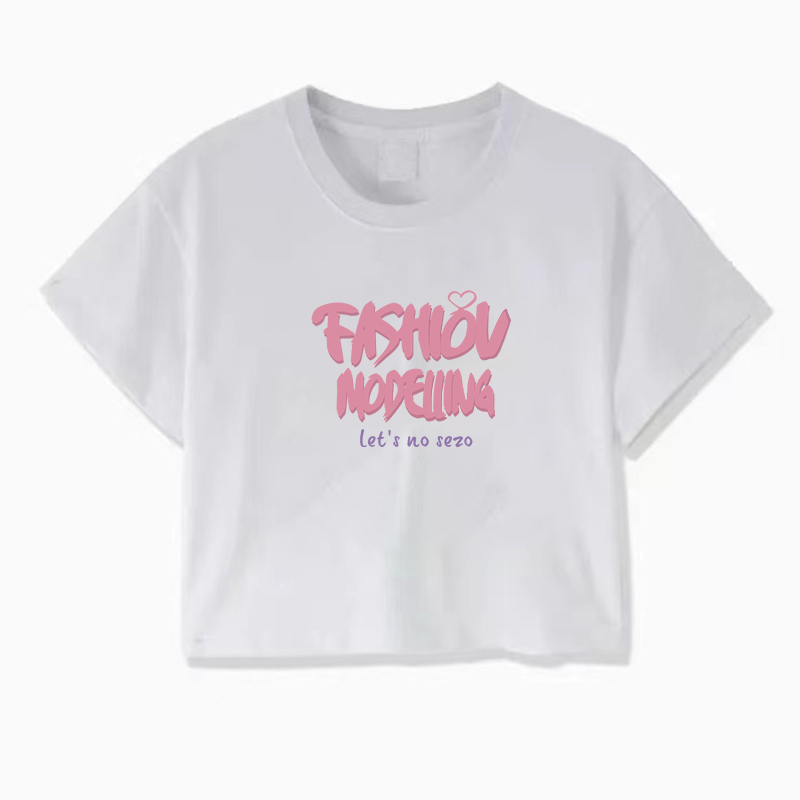 Cocory vn Áo Thun Crop Top Tay Ngắn Chất Liệu 100% Cotton In Hoạ Tiết Xinh Xắn Thời Trang Mùa Hè Cho Nữ