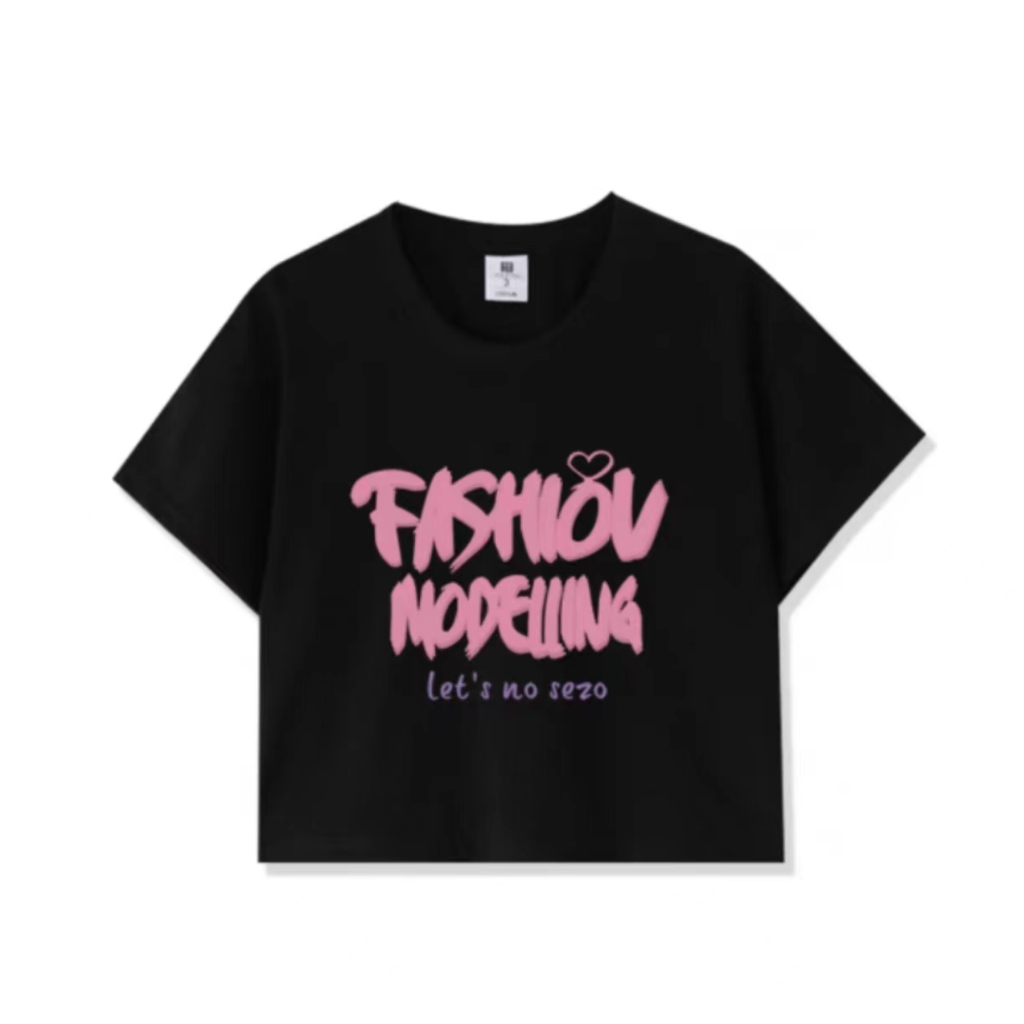 Cocory vn Áo Thun Crop Top Tay Ngắn Chất Liệu 100% Cotton In Hoạ Tiết Xinh Xắn Thời Trang Mùa Hè Cho Nữ