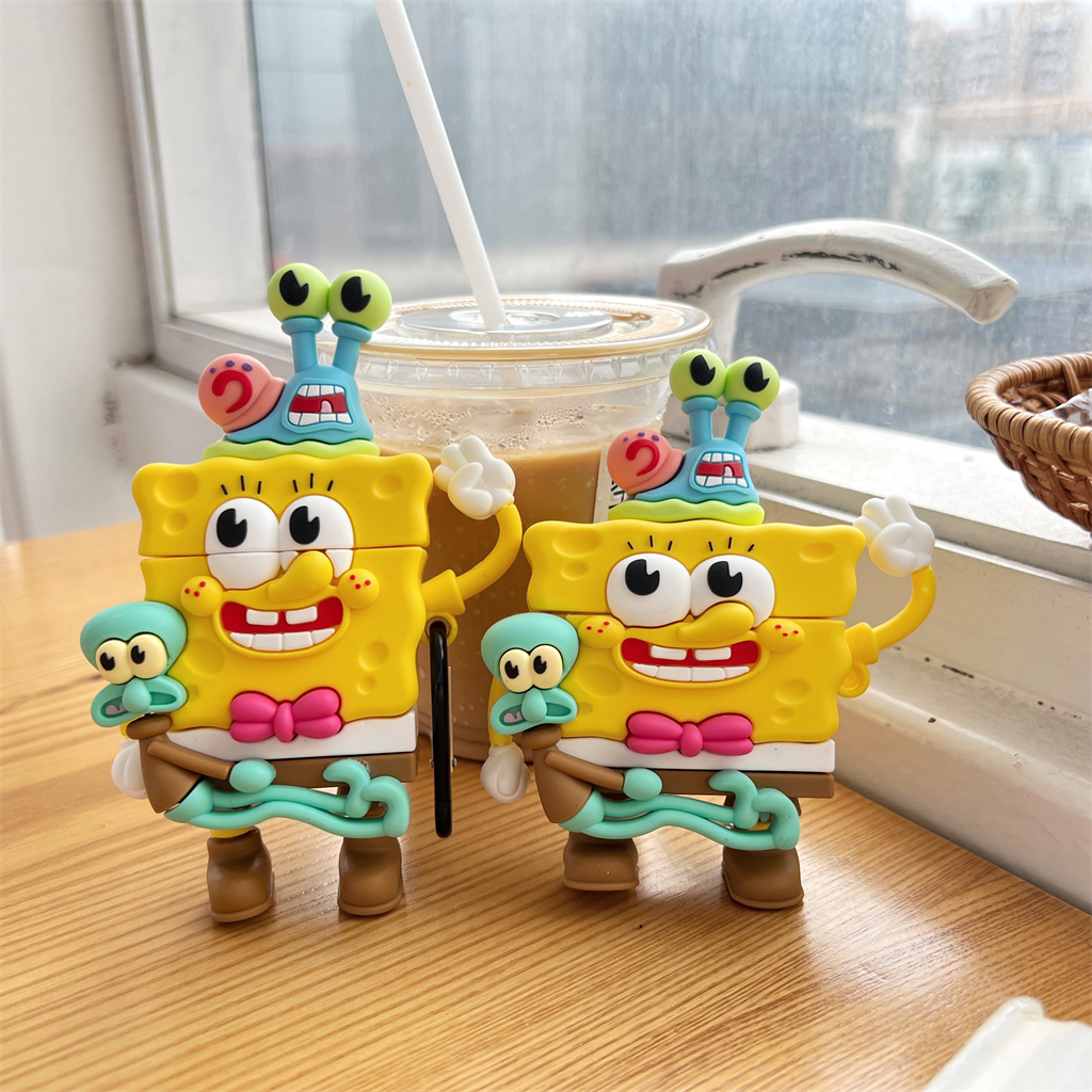 Ốp Hộp Đựng Tai Nghe Nhét Tai Silicon Hình SpongeBob Cho Apple AirPods Pro2 Pro AirPods 1 / 2 AirPods 3