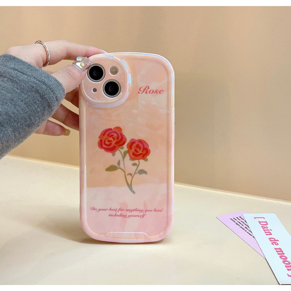 Ốp Điện Thoại Chống Sốc Hình Hoa Hồng Cho iPhone 14Promax 14Pro 14Plus 14 13Promax 13Pro 13 12Promax 12Pro 12 11Promax 11 Xsmax XR X