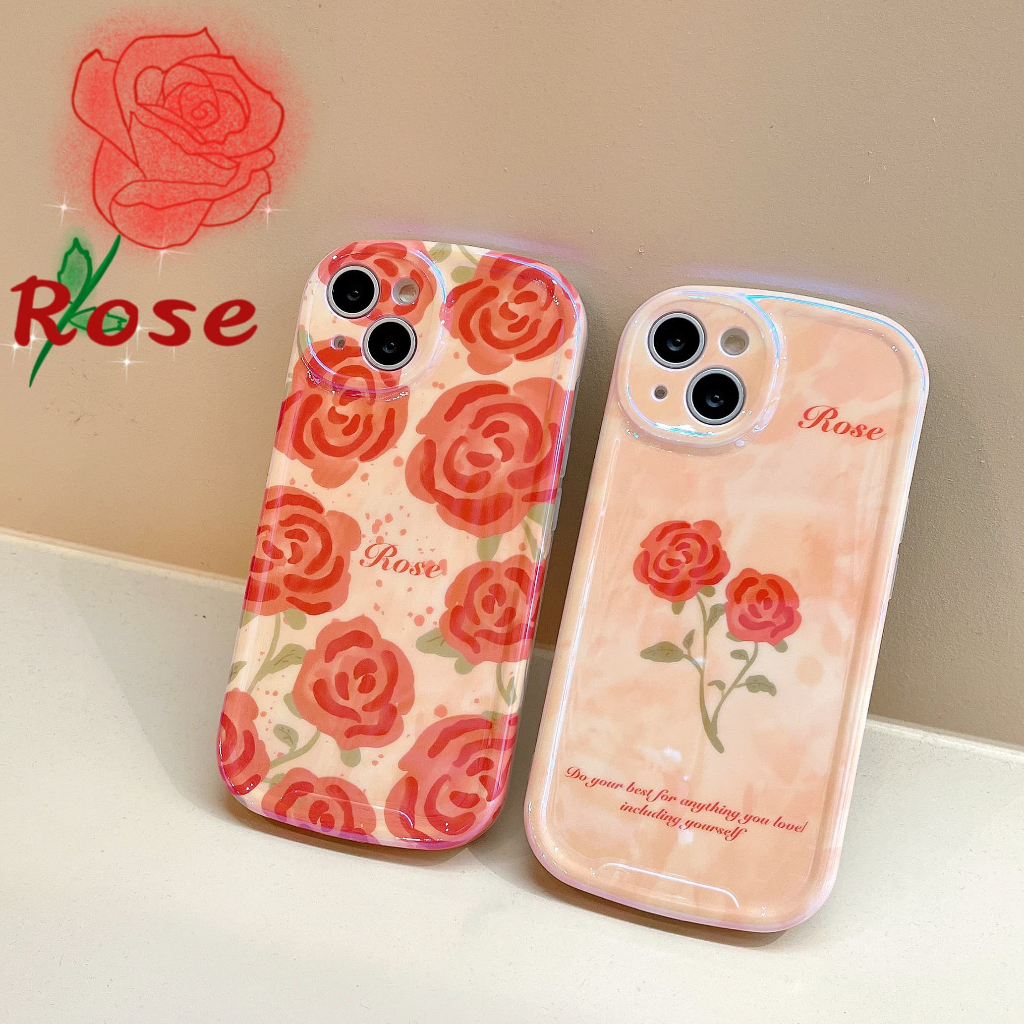 Ốp Điện Thoại Chống Sốc Hình Hoa Hồng Cho iPhone 14Promax 14Pro 14Plus 14 13Promax 13Pro 13 12Promax 12Pro 12 11Promax 11 Xsmax XR X