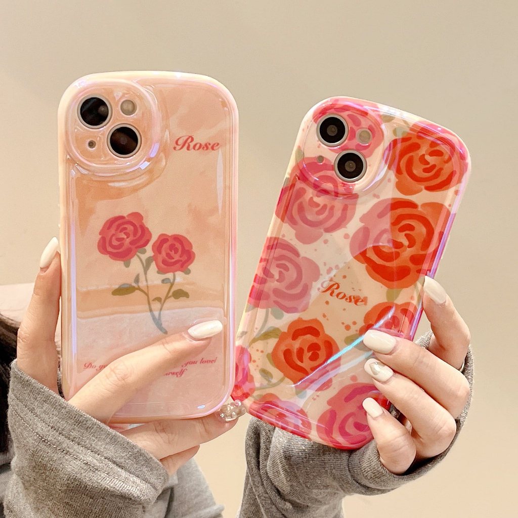Ốp Điện Thoại Chống Sốc Hình Hoa Hồng Cho iPhone 14Promax 14Pro 14Plus 14 13Promax 13Pro 13 12Promax 12Pro 12 11Promax 11 Xsmax XR X