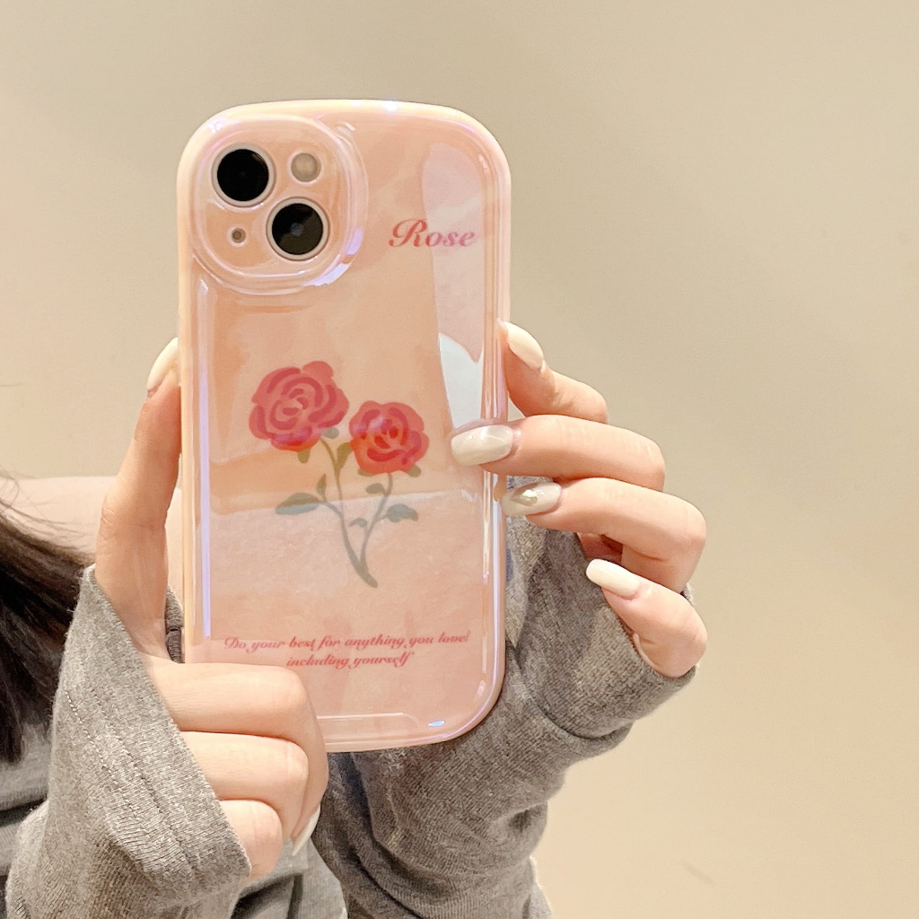 Ốp Điện Thoại Chống Sốc Hình Hoa Hồng Cho iPhone 14Promax 14Pro 14Plus 14 13Promax 13Pro 13 12Promax 12Pro 12 11Promax 11 Xsmax XR X