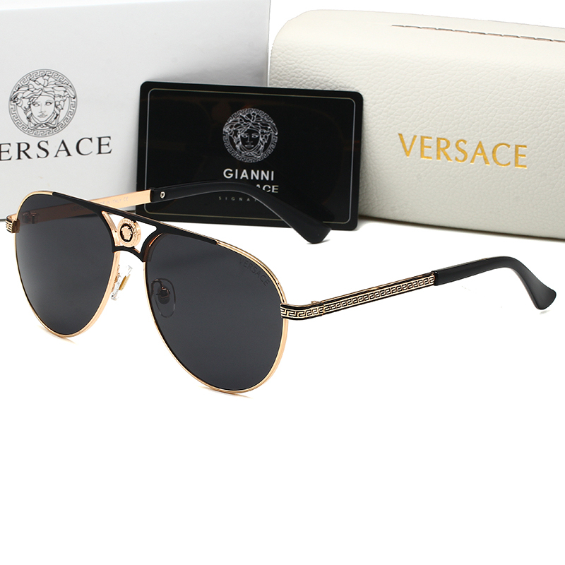 Kính Mát Versace Chống Tia UV400 Gọng Kim Loại Lớn Phong Cách Cổ Điển Thời Trang 2023