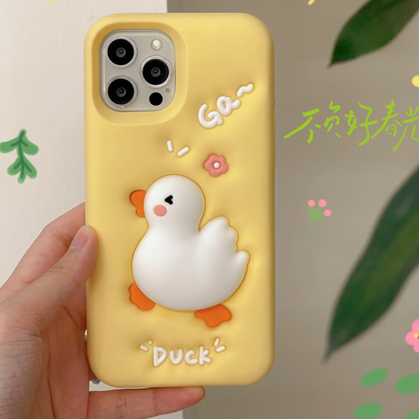 Iphone Ốp Điện Thoại Silicon Mềm Hình Vịt 3d Cho Phone case 15 pro max 14 pro max 13 pro max 12 pro max