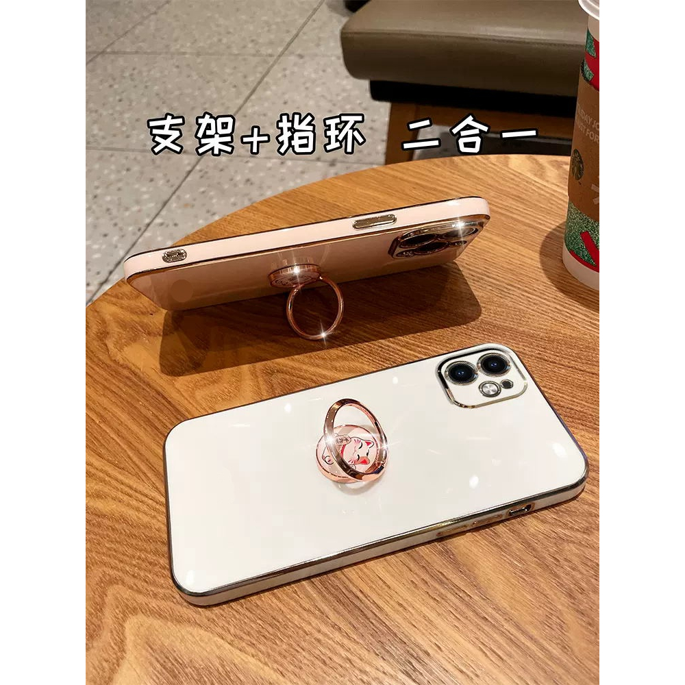 Ốp Điện Thoại Mềm Có Giá Đỡ Hình Mèo May Mắn Xoay 360 Độ Cho Xiaomi Mi 11 Lite 5G NE Mi 8 9 10 10 Lite 10T 11T Pro Lite