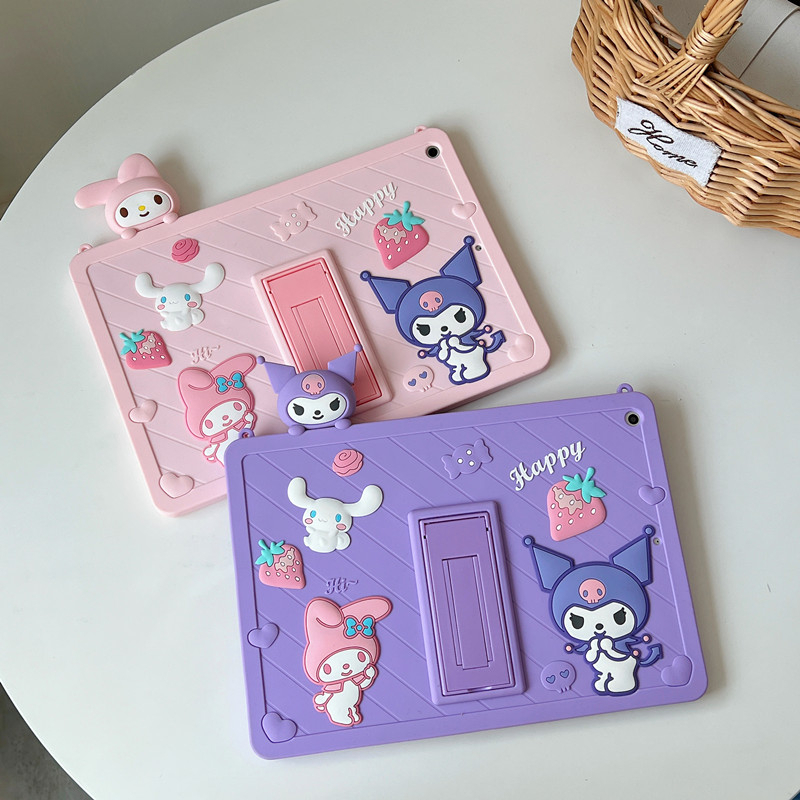For IPad Mini 1 2 3 4 5 6 Air 2 3 4 9.7 2017/2018 Pro 10.5 7th/8th/9th/10th Gen 10.9 2022 Cute Pattern Kids Case With 360 Rotation Bracket Cover