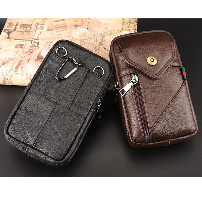 Túi Da Bò Đựng Điện Thoại Đeo Hông Đa Năng fp371 Dành Cho Nam