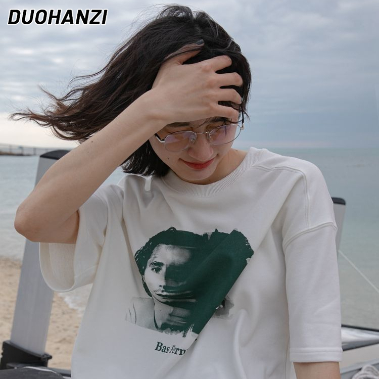 Áo Thun T-shirt Tay Ngắn In Hình Nhân Vật Phong Cách Âu Mỹ Thời Trang Mùa Hè Dành Cho Nữ