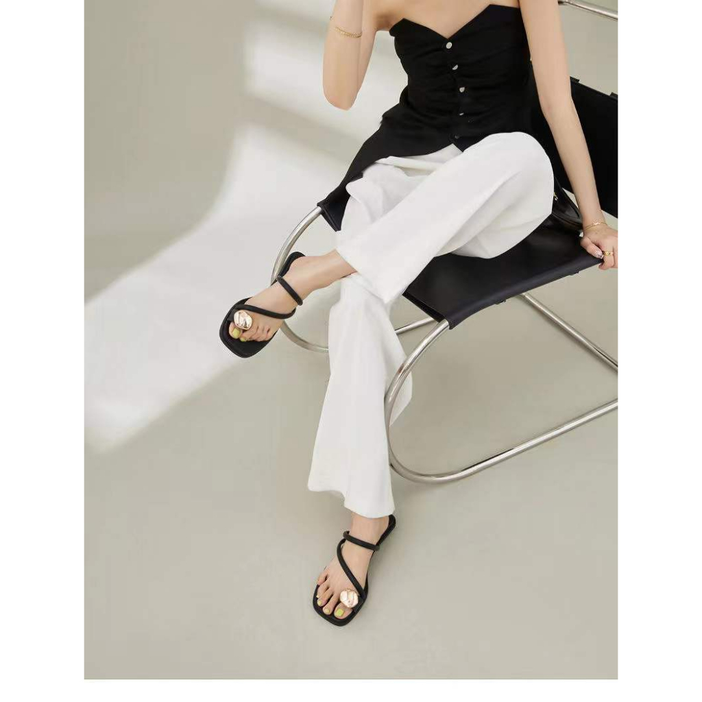 Dép Sandal Cao Cấp Đế Phẳng Thời Trang Mùa Hè Cho Nữ