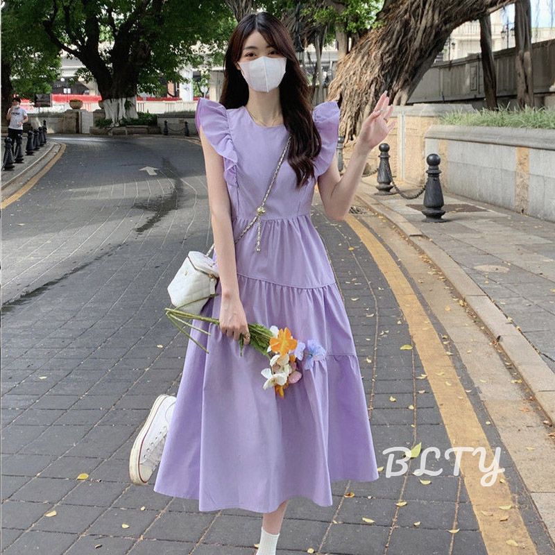 BLTY  Đầm Dài Đến Giữa Bắp Chân Eo Nhỏ Xếp Ly Kiểu Pháp Thời Trang Mùa Hè Sang Trọng Và Đẹp Mắt Dành Cho Bạn Nữ | BigBuy360 - bigbuy360.vn