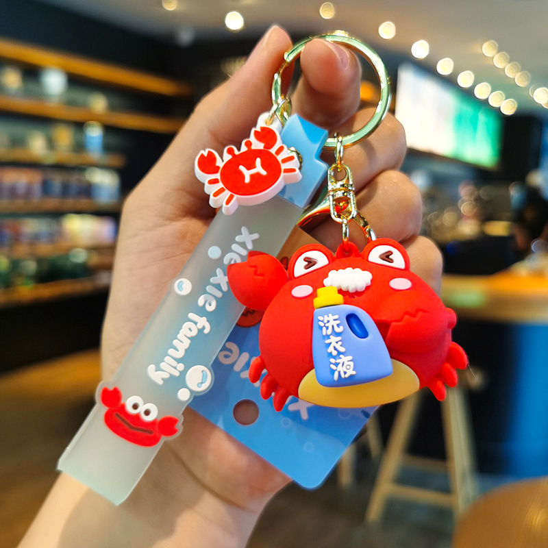 Móc Khóa Hình Cua 3D Dễ Thương