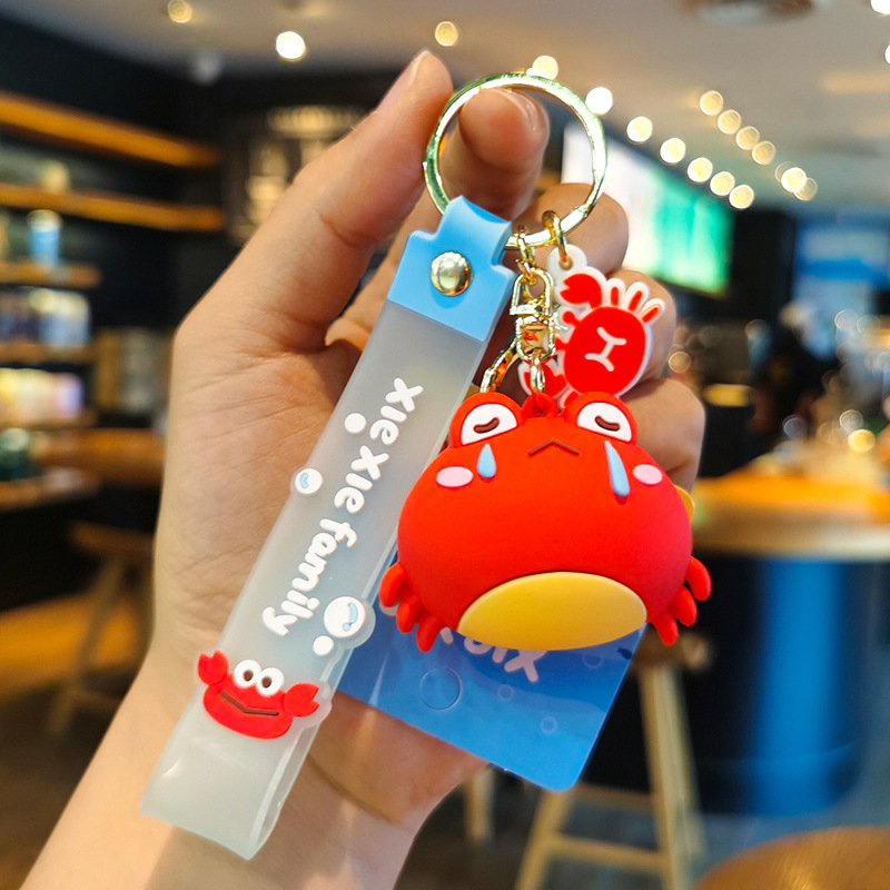 Móc Khóa Hình Cua 3D Dễ Thương