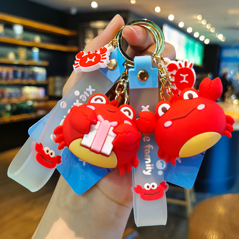 Móc Khóa Hình Cua 3D Dễ Thương