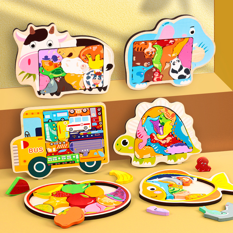 Bộ Đồ Chơi Xếp Hình Bằng Gỗ Giáo Dục Theo Phương Pháp Montessori Cho Bé