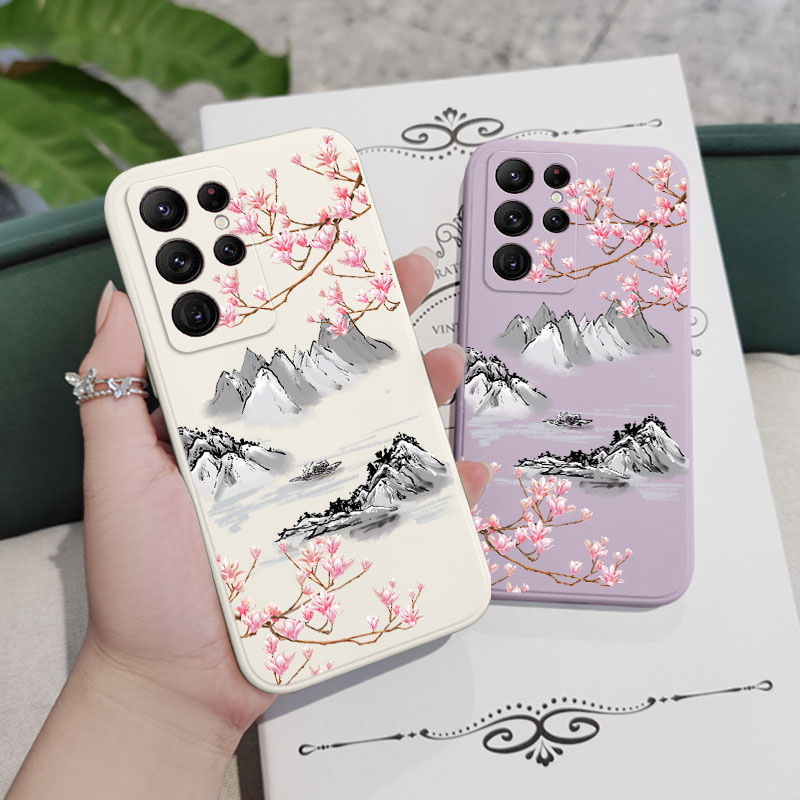 Bao Da Điện Thoại Hình Trái Đào Sáng Tạo Cho samsung galaxy s23 s22 fe ultra plus Ốp