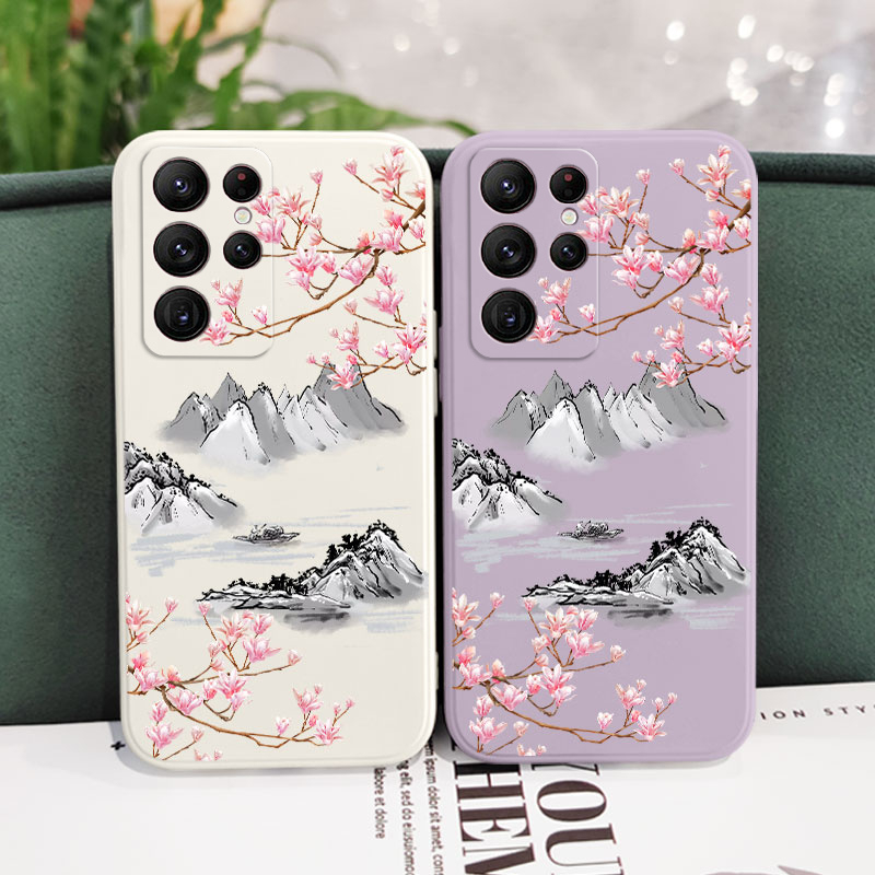 Bao Da Điện Thoại Hình Trái Đào Sáng Tạo Cho samsung galaxy s23 s22 fe ultra plus Ốp
