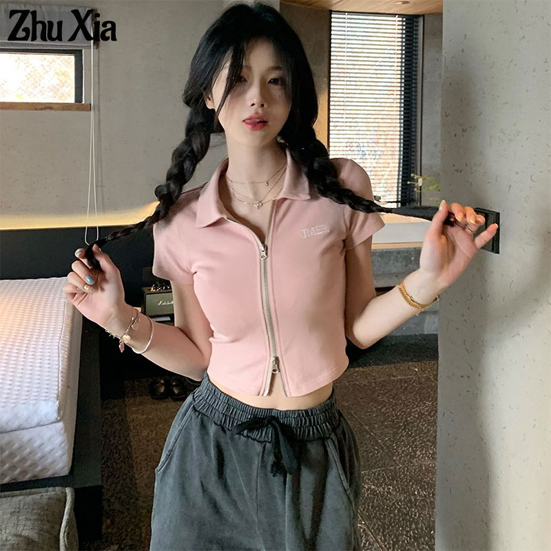 ZhuXia Áo Sơ Mi Có Dây Kéo Hàng Mới 2023