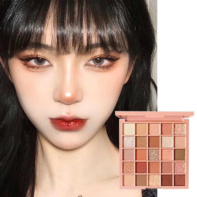 Bảng phấn mắt K'APEINE, phấn mắt nội địa trung 25 ô makeup tông cam hồng đào C5