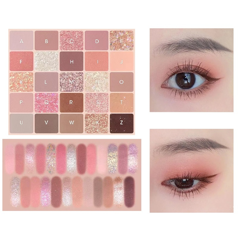Bảng phấn mắt K'APEINE, phấn mắt nội địa trung 25 ô makeup tông cam hồng đào C5