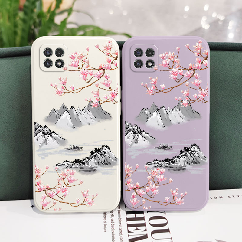 Ốp Điện Thoại Mềm In Hình Trái Đào Cho Samsung Galaxy A22 A12 4G 5G A02 A02S Sự Bảo Vệ