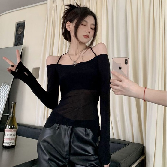 Áo COZOK tay dài trễ vai quyến rũ thời trang cho nữ