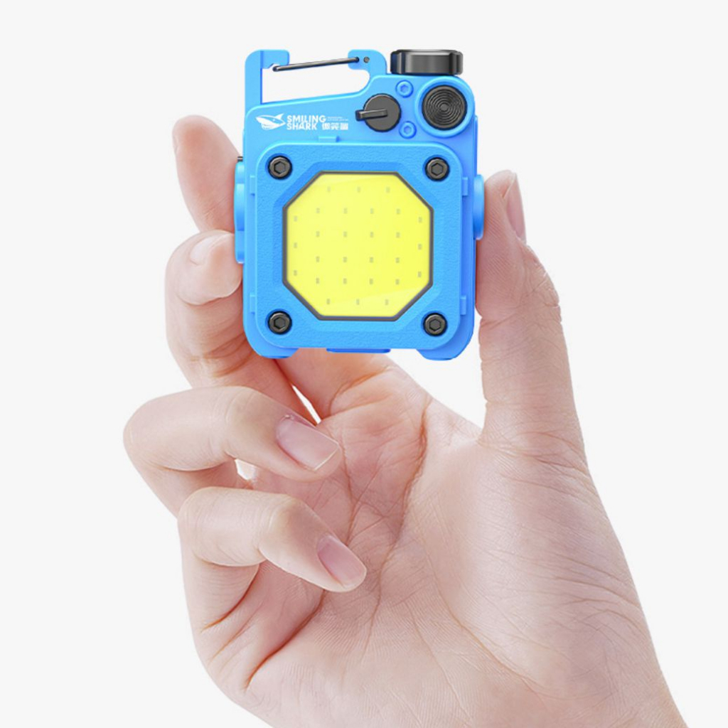 Đèn Pin MINI COB Hình Cá Mập Gắn Móc Khóa Tiện Lợi