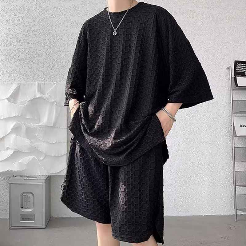 Áo Thun Tay Ngắn Dáng Rộng Chất Lụa Thời Trang Mùa Hè Cá Tính Cho Nam