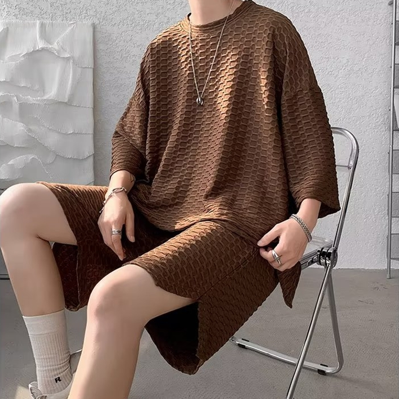 Áo Thun Tay Ngắn Dáng Rộng Chất Lụa Thời Trang Mùa Hè Cá Tính Cho Nam