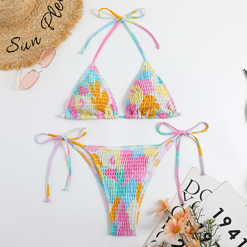 Bộ Bikini Hai Dây Họa Tiết Hoa Dễ Thương Quyến Rũ Cho Nữ